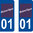 2 Sticker style AUTO Plaque Bleu département 94