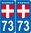 2 Sticker style AUTO Plaque Bleu département 73 SAVOIE HAUT