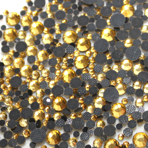 1000 Strass s6 hotfix 2,1mm couleur n°113 gold or clair