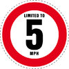 Limited to 5 MPH Vehicle Speed Restriction Bumper Printed Sticker Car Van 10cm