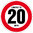 Limited to 20 MPH Vehicle Speed Restriction Bumper Printed Sticker Car Van 10cm