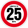Limited to 25 MPH Vehicle Speed Restriction Bumper Printed Sticker Car Van 10cm