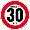 Limited to 30 MPH Vehicle Speed Restriction Bumper Printed Sticker Car Van 10cm