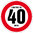Limited to 40 MPH Vehicle Speed Restriction Bumper Printed Sticker Car Van 10cm