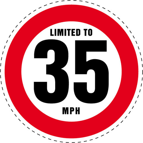 Limited to 35 MPH Vehicle Speed Restriction Bumper Printed Sticker Car Van 10cm