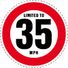 Limited to 35 MPH Vehicle Speed Restriction Bumper Printed Sticker Car Van 10cm