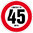 Limited to 45 MPH Vehicle Speed Restriction Bumper Printed Sticker Car Van 10cm