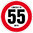 Limited to 55 MPH Vehicle Speed Restriction Bumper Printed Sticker Car Van 10cm