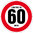 Limited to 60 MPH Vehicle Speed Restriction Bumper Printed Sticker Car Van 10cm