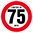 Limited to 75 MPH Vehicle Speed Restriction Bumper Printed Sticker Car Van 10cm