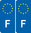 Europe Auto lettre F gauche 2 stickers autocollant