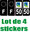 4 Stickers style AUTO Plaque Noir F+département 50