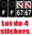 4 Stickers style AUTO Plaque Noir F+département 67