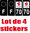 4 Stickers style AUTO Plaque Noir F+département 70