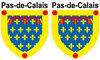 2 X escutcheon - PAS DE CALAIS STICKER BLAZON