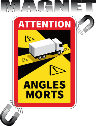 1X  MAGNETIQUE Angles Morts CAMION LKW TRUCK