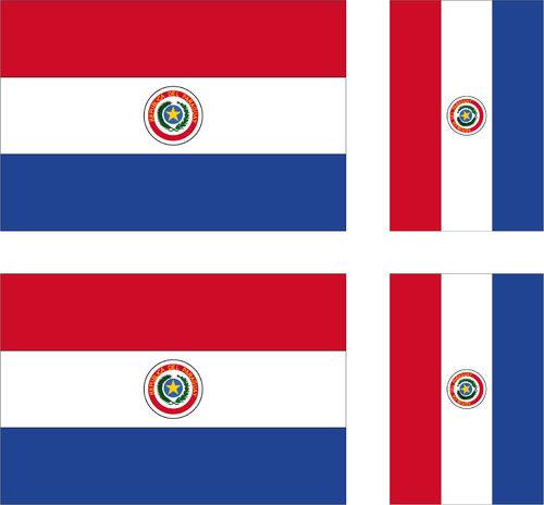 PARAGUAY 4 x drapeau sticker