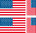 ETATS UNIS 4 x drapeau sticker
