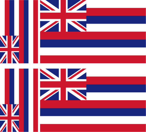 HAWAI 4 x drapeau sticker ETATS UNIS