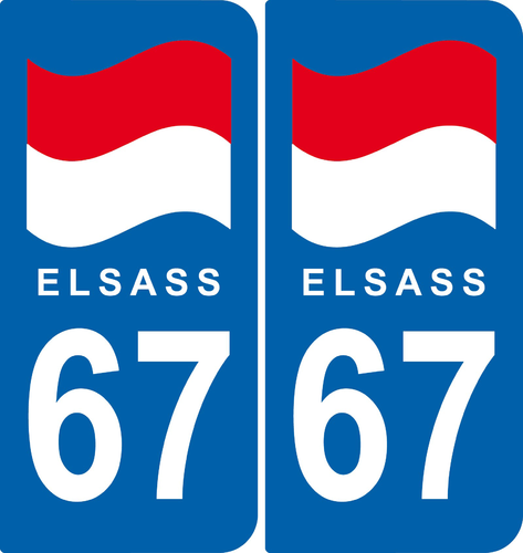 67 ELSASS 2 Stickers style auto département 67