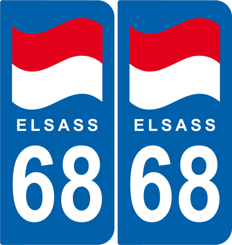 68 ELSASS 2 Stickers style auto département 68