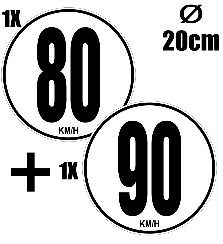 autocollant Sticker Disques de limitation de vitesse 80-10cm 