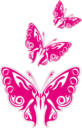 Schmetterlinge X 3 ROSA