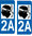 2 Stickers style AUTO Plaque Bleu département 2A