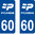 2 Sticker style AUTO Plaque Bleu département 60