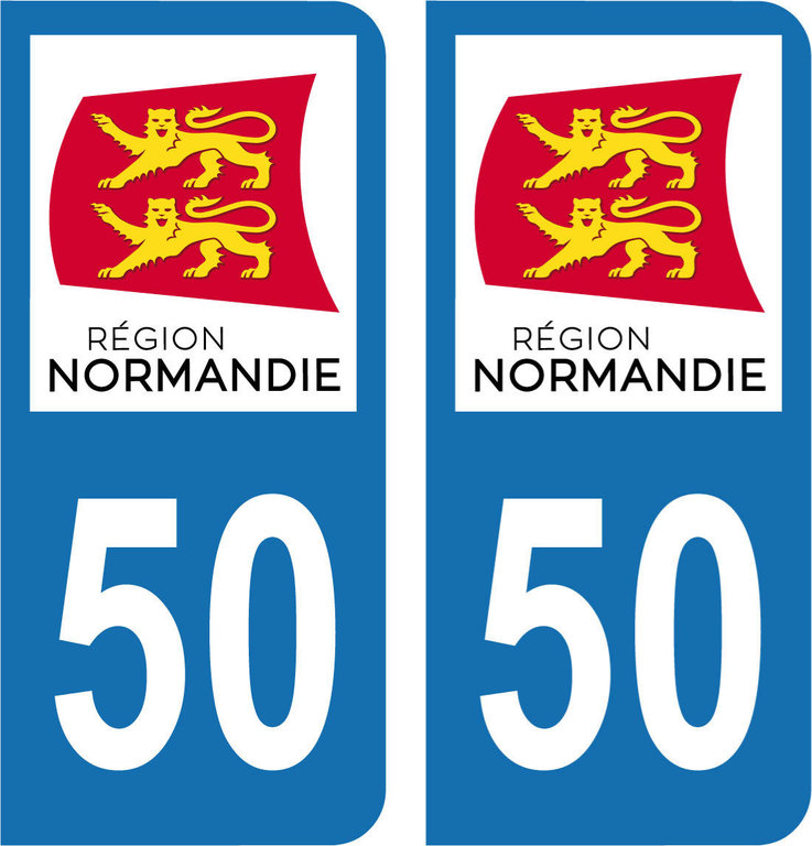 50 Number Plate Registration Stickers Normandy Region French Language 