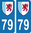 2 Sticker style AUTO Plaque Bleu département 79 LION