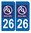 2 Sticker style AUTO Plaque Bleu département 26 RA