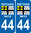 2 Sticker style AUTO Plaque Bleu département 44 RETZ