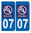 2 Sticker style AUTO Plaque Bleu département 07 RA