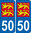 2 Sticker style AUTO Plaque Bleu département 50 LIONS