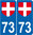 2 Stickers French Department 73 Plate Registration