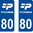 2 Sticker style AUTO Plaque Bleu département 80 VERT