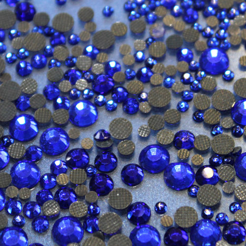 1000 Strass s6 hotfix 2,1mm couleur n°106 bleu saphir