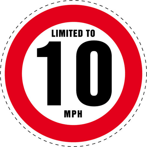 Limited to 10 MPH Vehicle Speed Restriction Bumper Printed Sticker Car Van 10cm