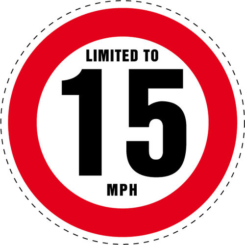 Limited to 15 MPH Vehicle Speed Restriction Bumper Printed Sticker Car Van 10cm