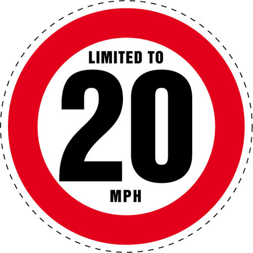 Limited to 20 MPH Vehicle Speed Restriction Bumper Printed Sticker Car Van 10cm