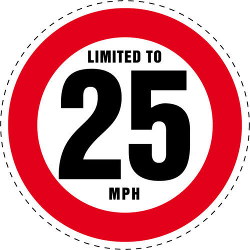 Limited to 25 MPH Vehicle Speed Restriction Bumper Printed Sticker Car Van 10cm