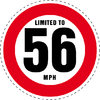 Limited to 56 MPH Vehicle Speed Restriction Bumper Printed Sticker Car Van 10cm