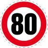 Limited to 80 KMH Vehicle Speed Restriction Bumper Printed Sticker Car Van 10cm