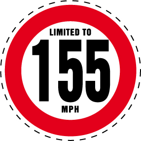 Limited to 155 MPH Vehicle Speed Restriction Bumper Printed Sticker Car Van 10cm