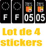05 département + F Noir sticker x 4