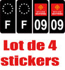 09  département + F Noir sticker x 4