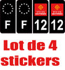12 département + F Noir sticker x 4