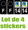 14 département + F Noir sticker x 4
