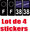 4 Stickers style AUTO Plaque Noir F+département 38